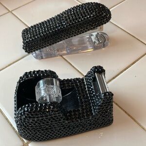 Bling “Black” Tape Dispenser and Matching Stapler